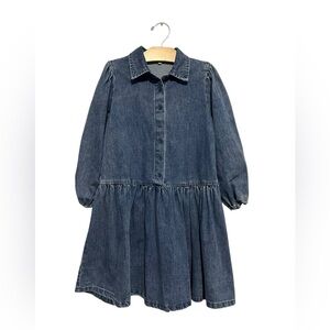 Bace Girls 8 Blue Denim Button Front Long Sleeve Dress